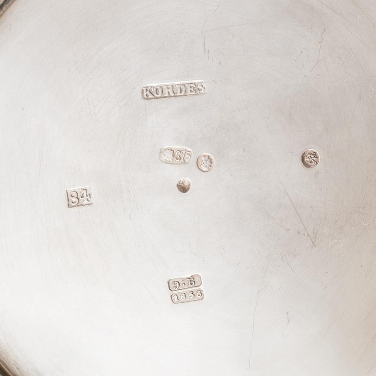 Alexander Kordes, Kaffekanna och sockerskål, silver, S:t Petersburg, Ryssland 1858.