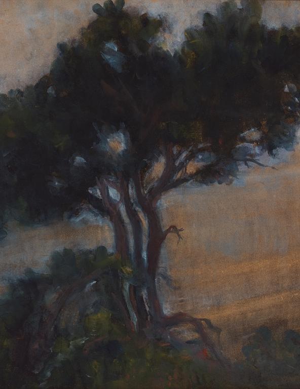 Hugo Gehlin, Landscape at dusk with trees.