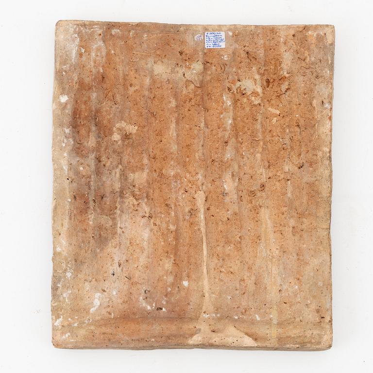 Kakelplatta, glaserat lergods, Qajardynastin Persien (Iran), 1800-tal.