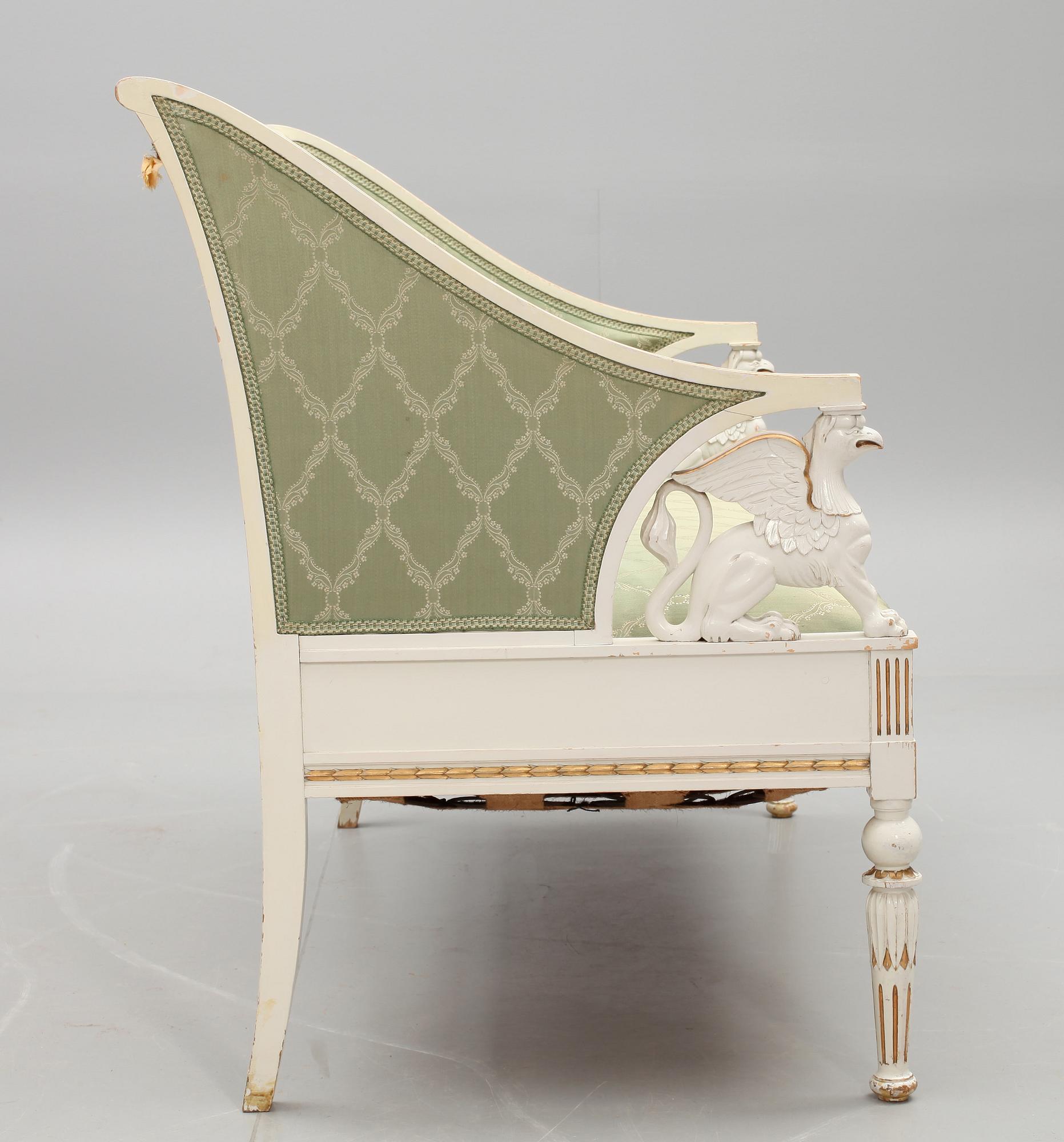 SALONGSMÖBLEMANG, 10 delar, empirestil. 1900-talets början.