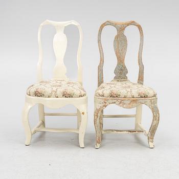 Rokoko, A pair of mid-18th century Rococo chairs.