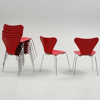 STOLAR, 9 st, "Sjuan", Arne Jacobsen, Fritz Hansen, Danmark.