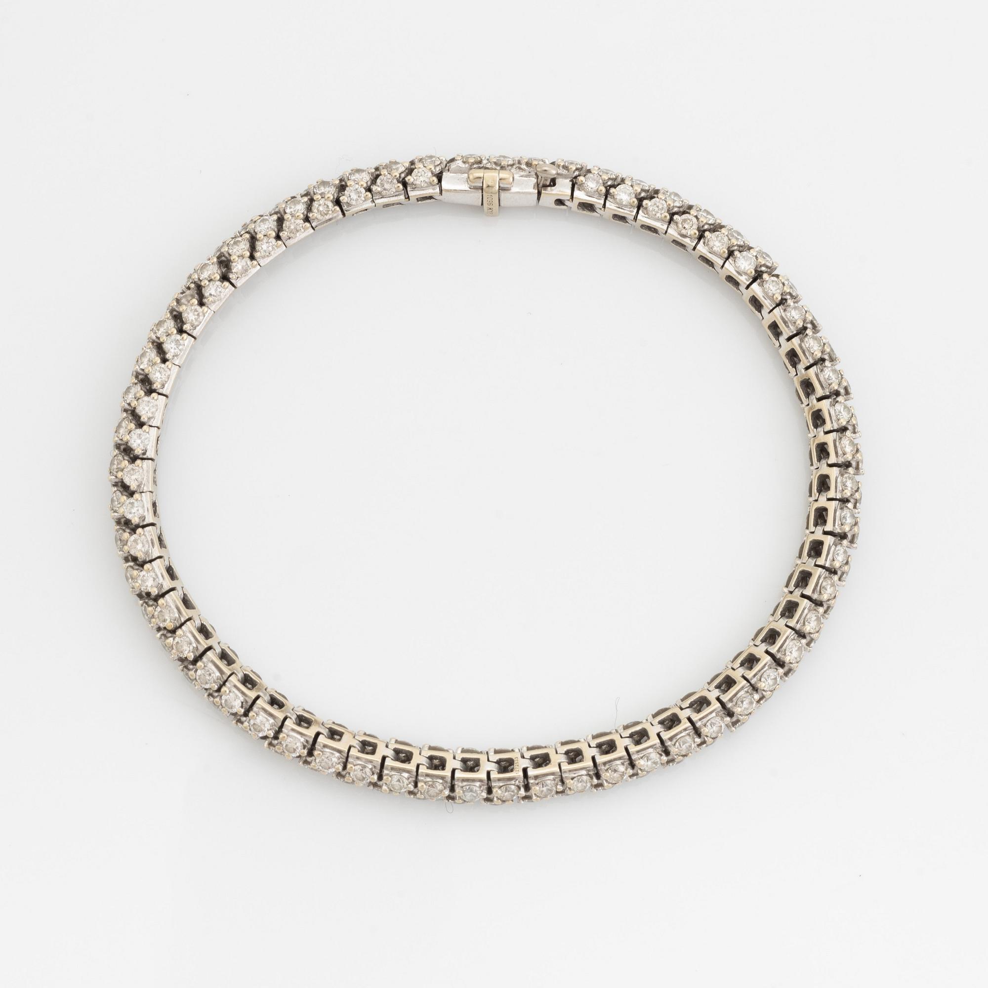 White gold and brilliant cut diamond bracelet.