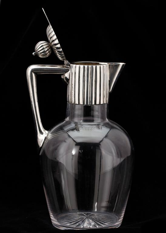 KANNA, glas med silverbeslag, Lud. W. Paar, Tyskland omkring 1900.