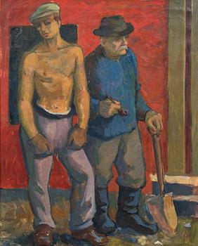 104. Onni Oja, "TWO WORKERS".