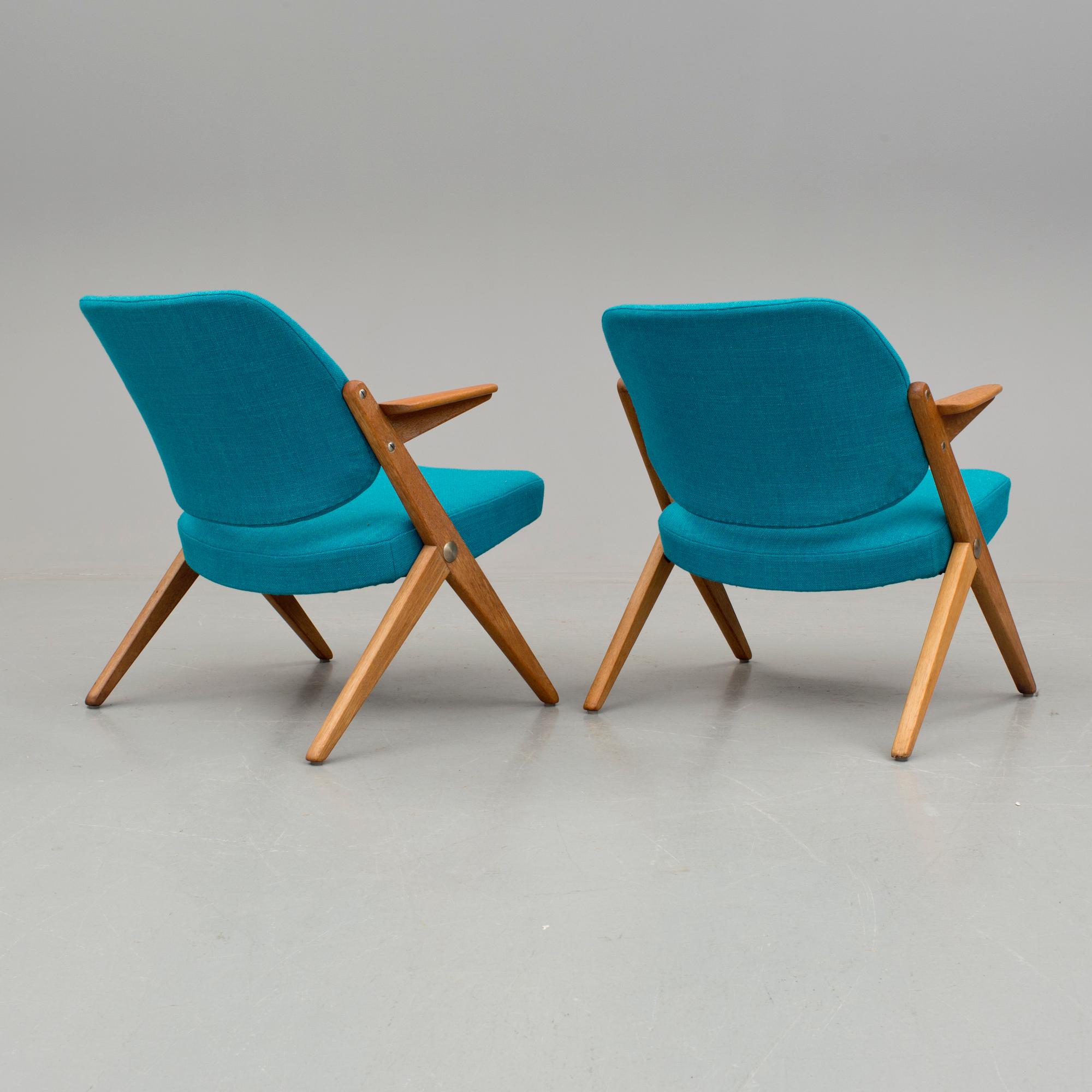 FÅTÖLJER, ett par, "Triva-serien.", Bengt Ruda för Nordiska Kompaniet, modellen formgiven 1953.