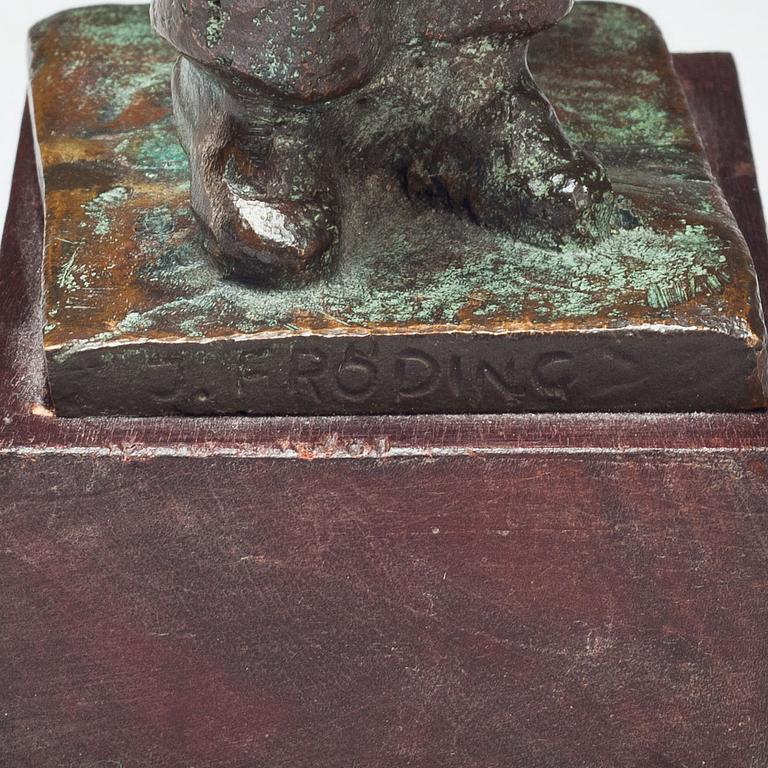 JONAS FRÖDING, skulptur, brons. Signerad.