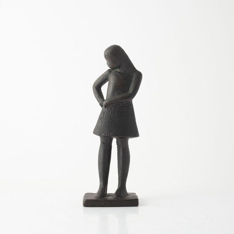 Lisa Larson, sculpture "The Teenage Girl", bronze, Scandia Present, circa 1978, no. 581.