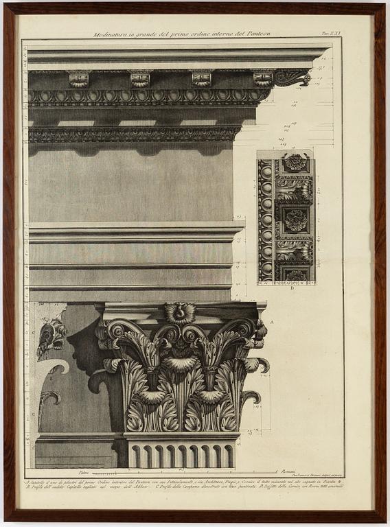 FRANCESCO PIRANESI, etching, signed in plate.