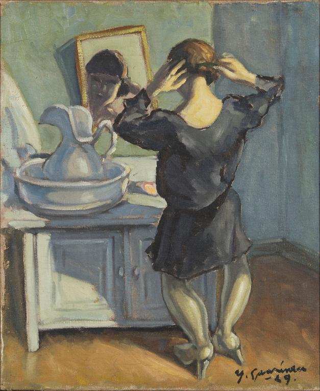 Yrjö Saarinen, 'Matkustajakodissa' (In a hostel).