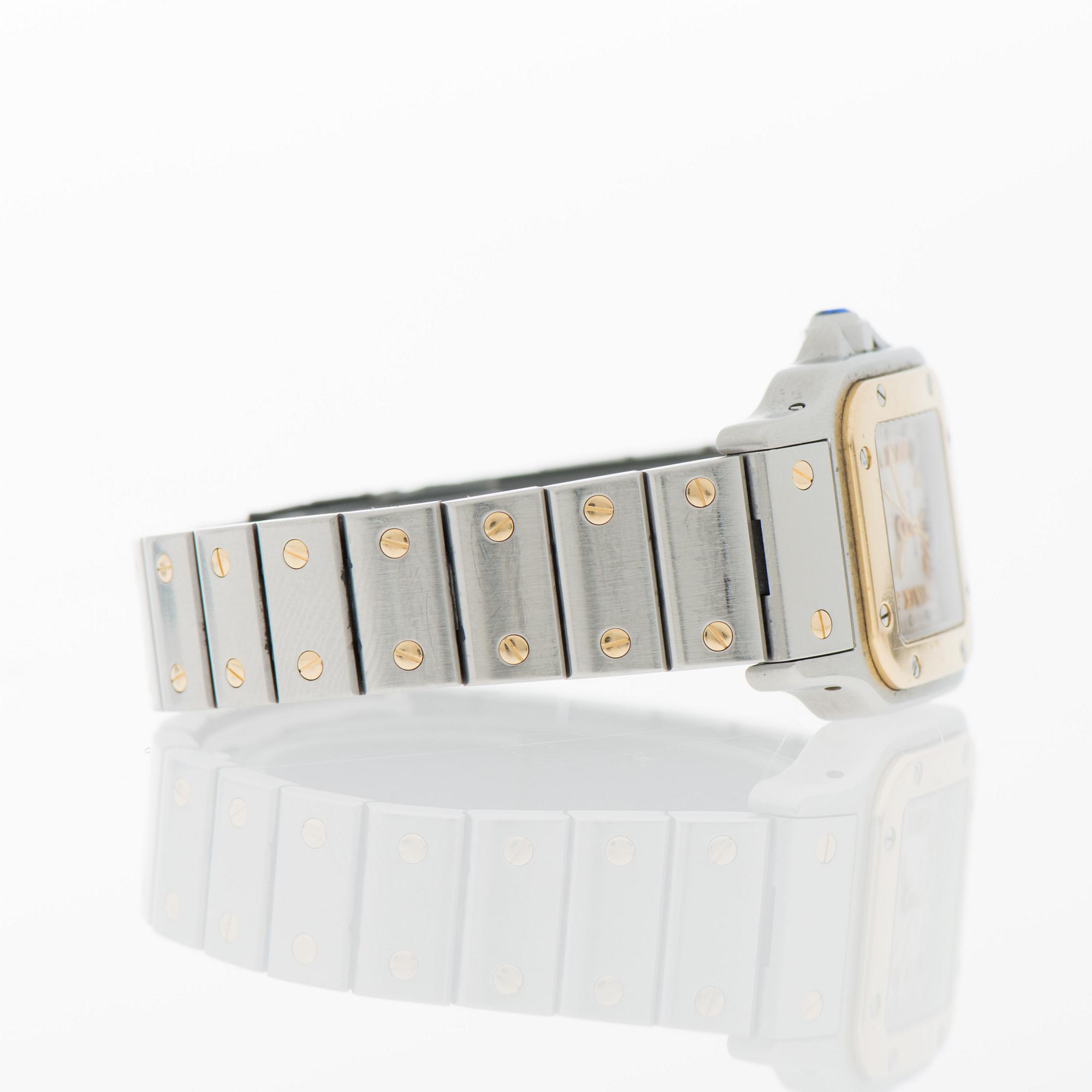 CARTIER, Santos, rannekello, 24 x 24 mm.