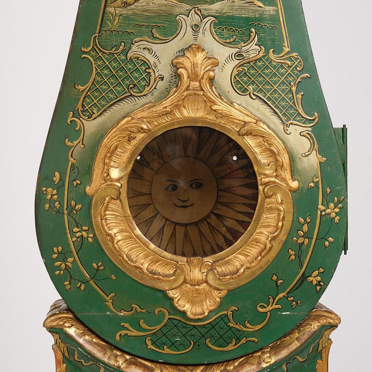 A rococo longcase clock by P. Ernst (watchmaker in Stockholm 1753-84).
