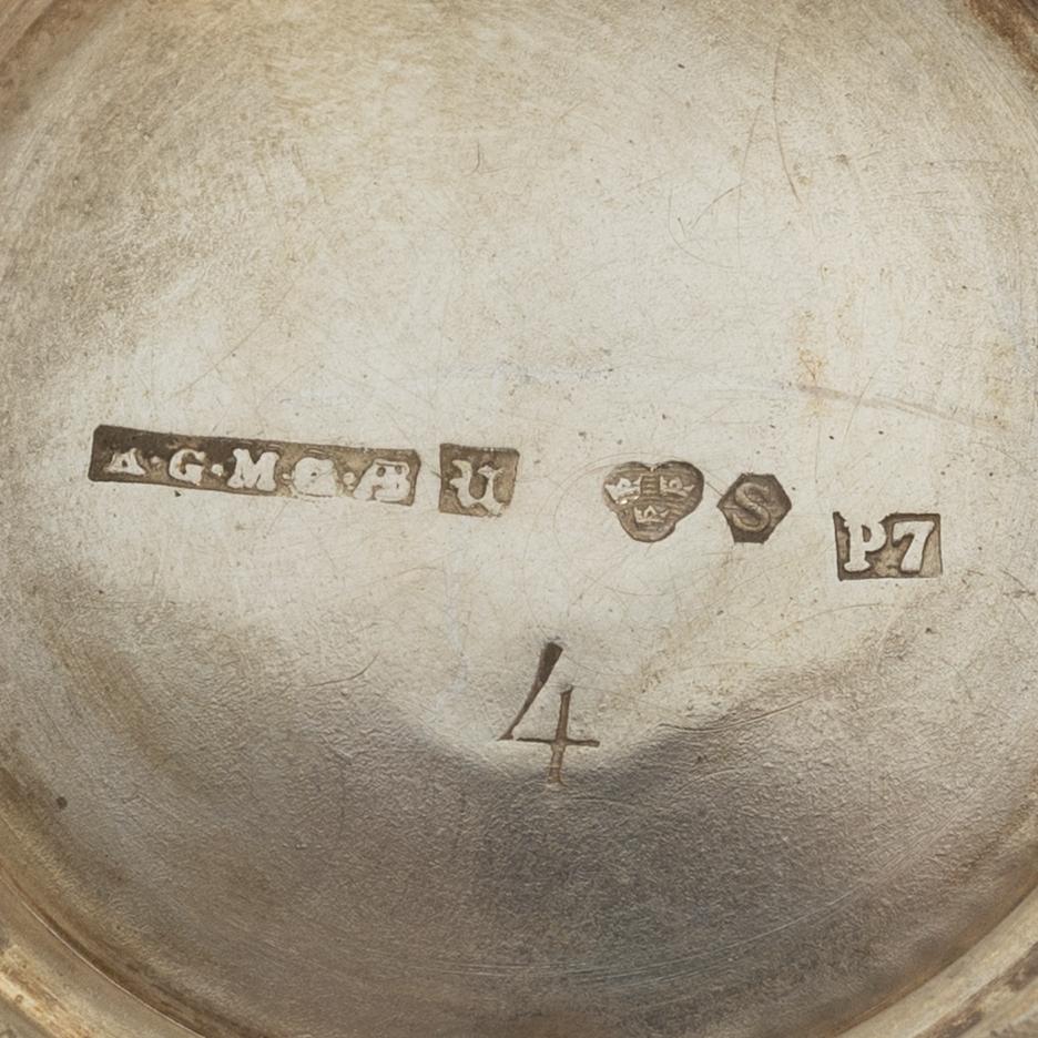 Bägare, 10 st, silver, KG Markström, Uppsala 1912-1924.