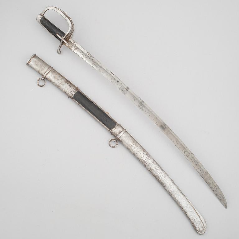 Sabre, Swedish, m/1825 for hussars, with scabbard.