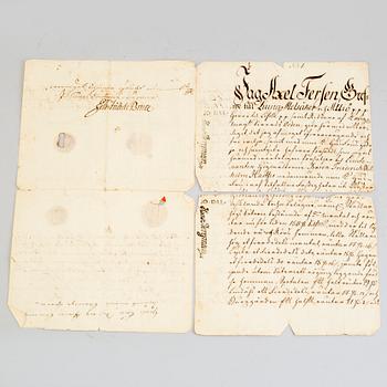 AUTOGRAPHS / Documents of purchase Axel von Fersen the elder (1719-1794) and Hedvig Catharina de la Gardie (1732-1800).