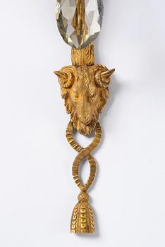 Vägglystrar, ett par, för två ljus, 1800-tal, Louis XVI-stil.