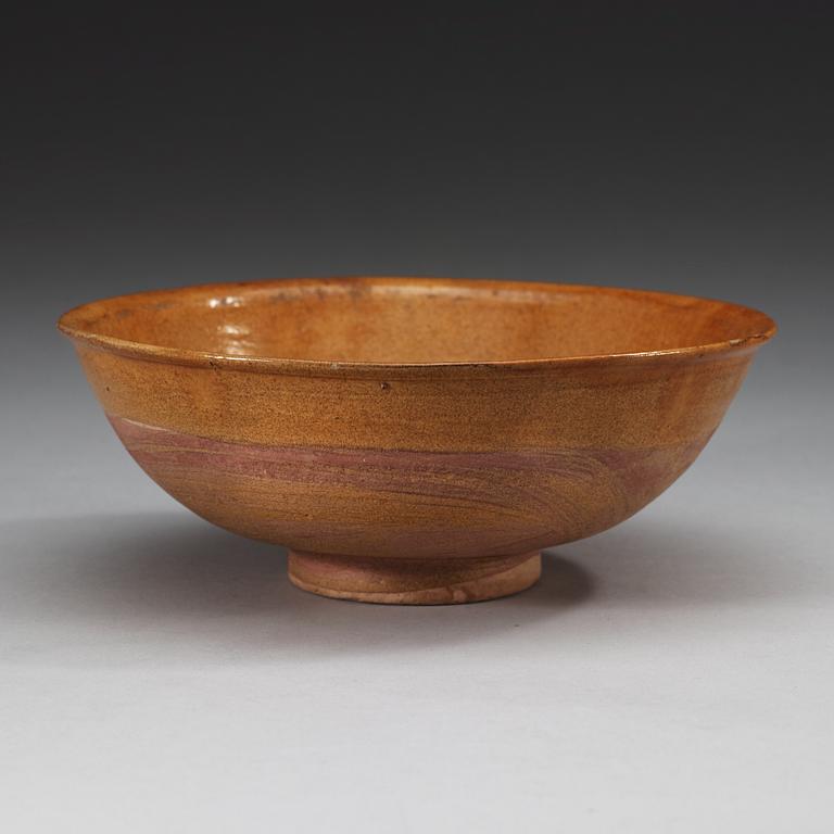 A yellow glazed bowl, Liao dynasty (907-1125).