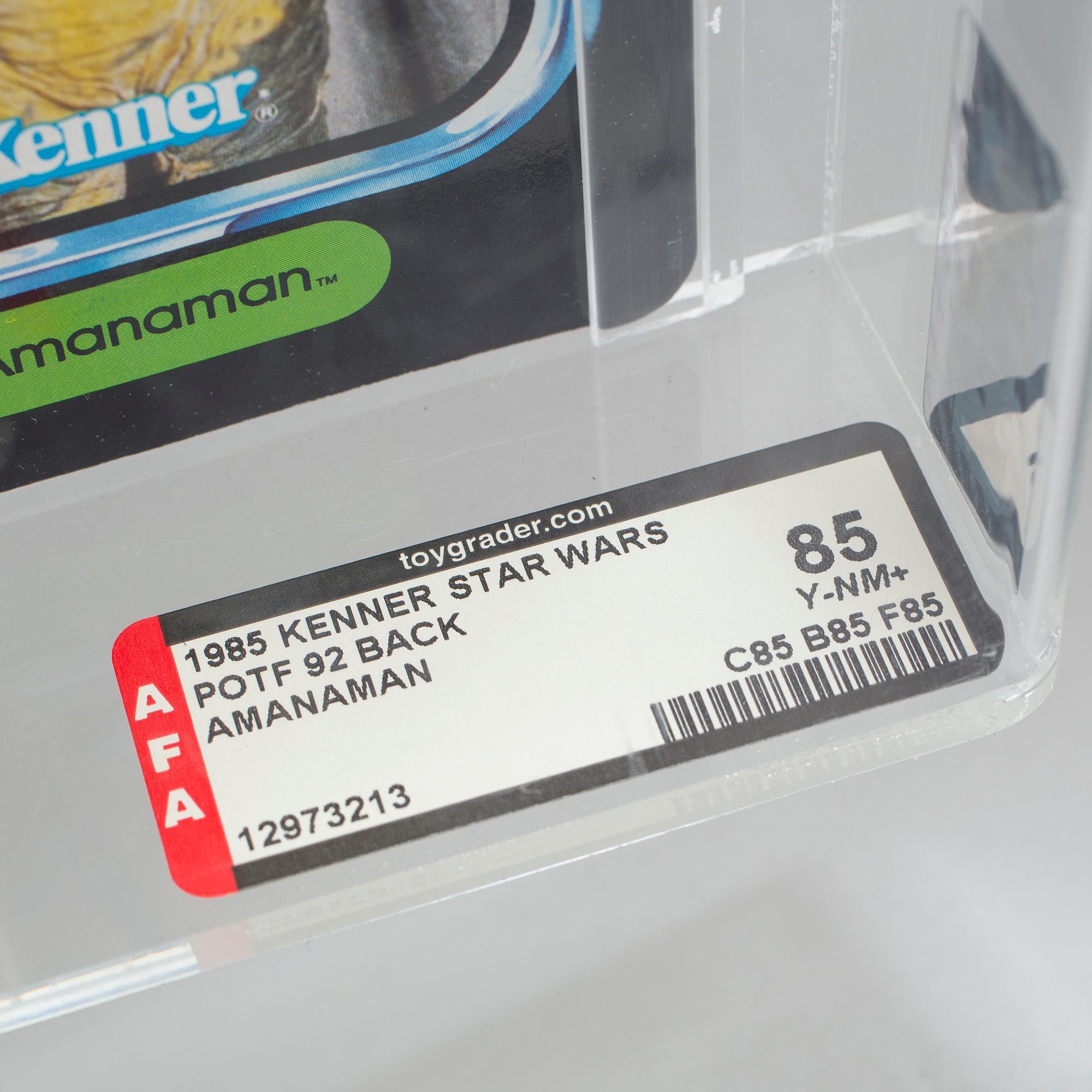 STAR WARS, Amanaman POTF 92 back AFA85 Y-NM+, Kenner 1985.