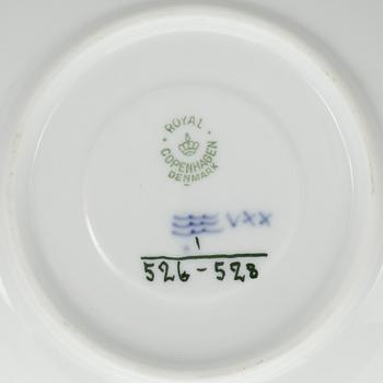 KAFFEKOPPAR, 16 st, "Musselmalet", Royal Copenhagen, Danmark, 1900-tal.