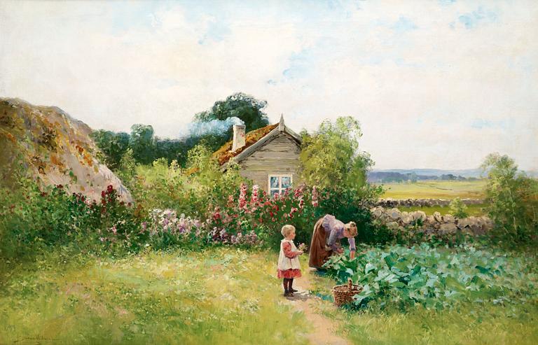 Severin Nilson, In the garden plot.