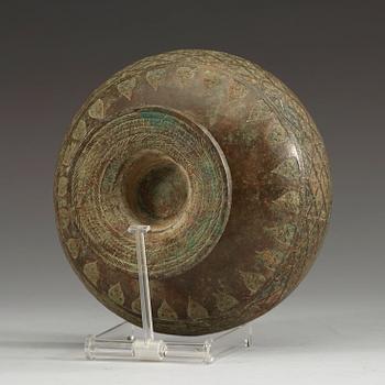 A Archaistic bronze lid for a dou vessel.