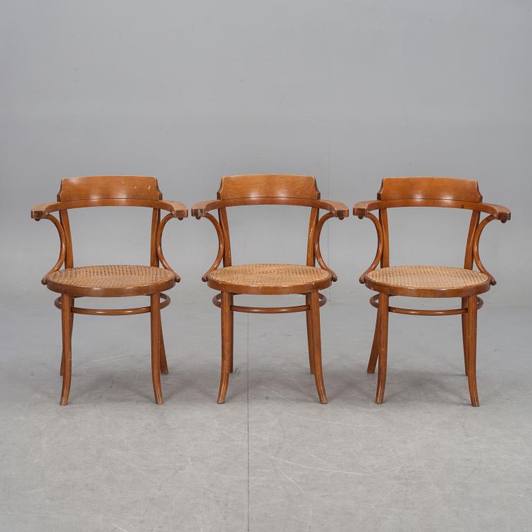 KARMSTOLAR, 3 st, Thonet, 1900-talets första hälft, stämpelmärkta.