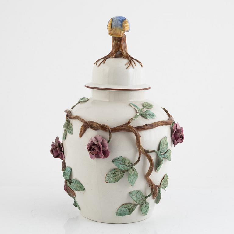 A flintware lidded urn from Rörstrand, circa 1900 after an 18th century model.