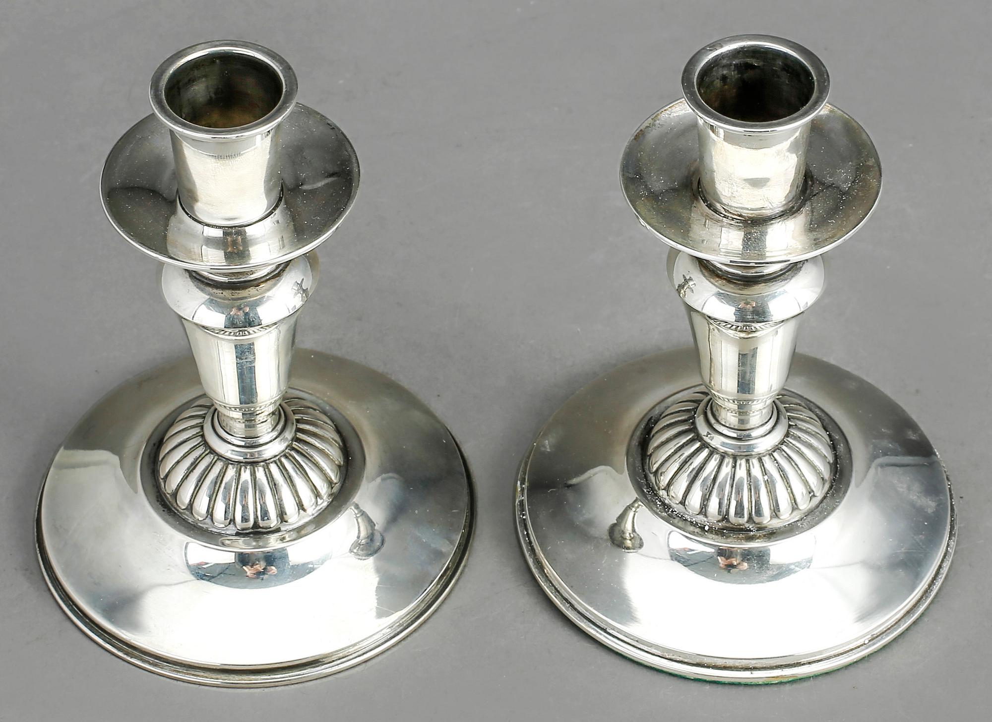 LJUSSTAKAR, ett par, silver, KG Markströms Guldsmeds Ab, Uppsala, 1955.