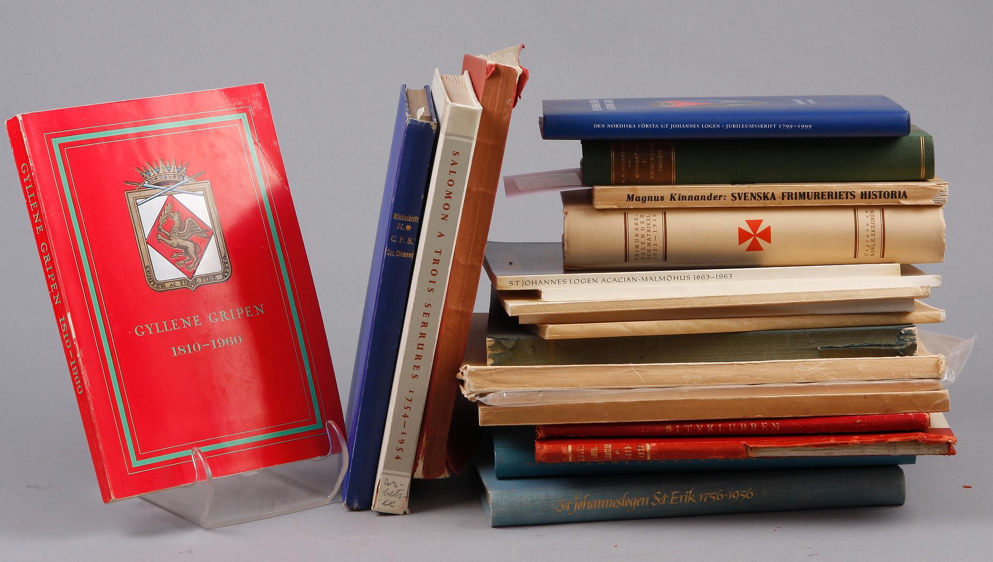 PARTI BÖCKER, 21 st, Ordensväsende, bla "Den nordiska första S:t Johanneslogen" Stockholm 2000.