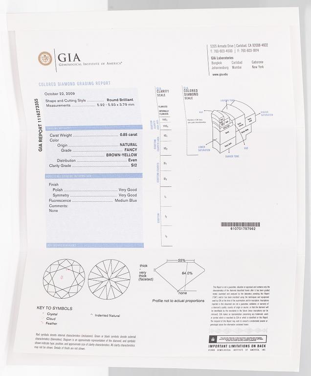 A 14K white gold ring with diamonds ca. 0.97 ct in total. GIA certificate. Finland 1986.