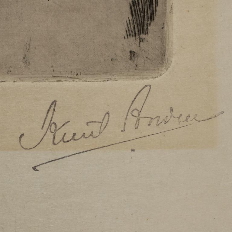 KNUT ANDER, etsning. Signerad och numrerad 18/50. Utförd 1905.