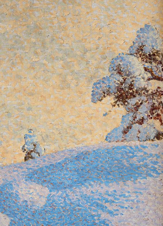 Gustaf Fjaestad, Snowy landscape.