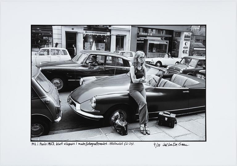 Carl Johan De Geer, photo, signed 4/10.
