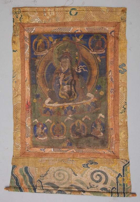 THANGKA, textil, Tibet, 1800-tal.