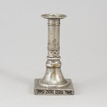 A pewter candlestick by Johan Fredrik Werrenrath, Lund 1852.