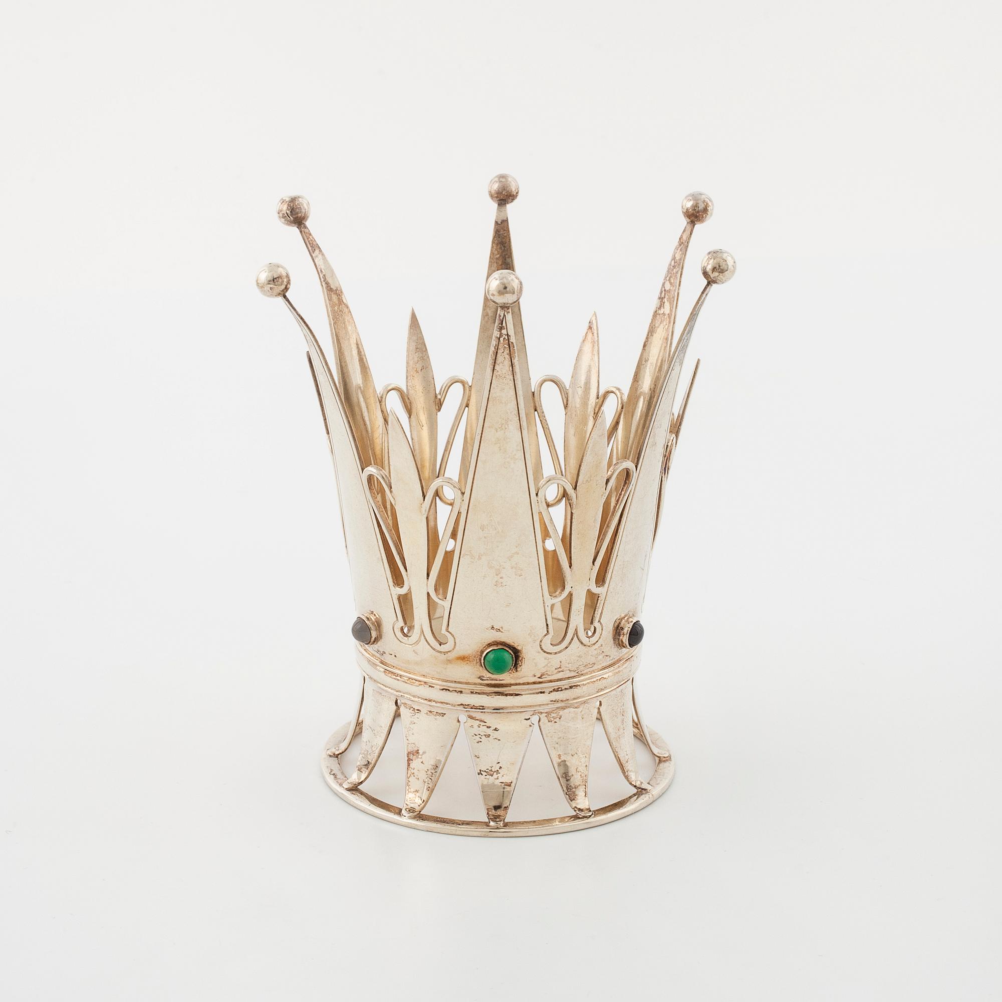 A bridal crown set with cabochon-cut gemstones by Tore Eld, Ceson, Göteborg 1955.