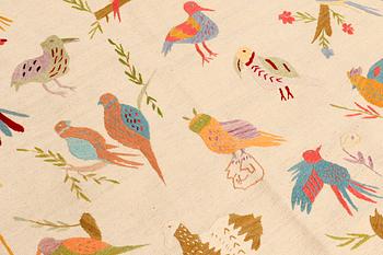 A carpet, embroided flat weave, ca 171 x 131 cm.