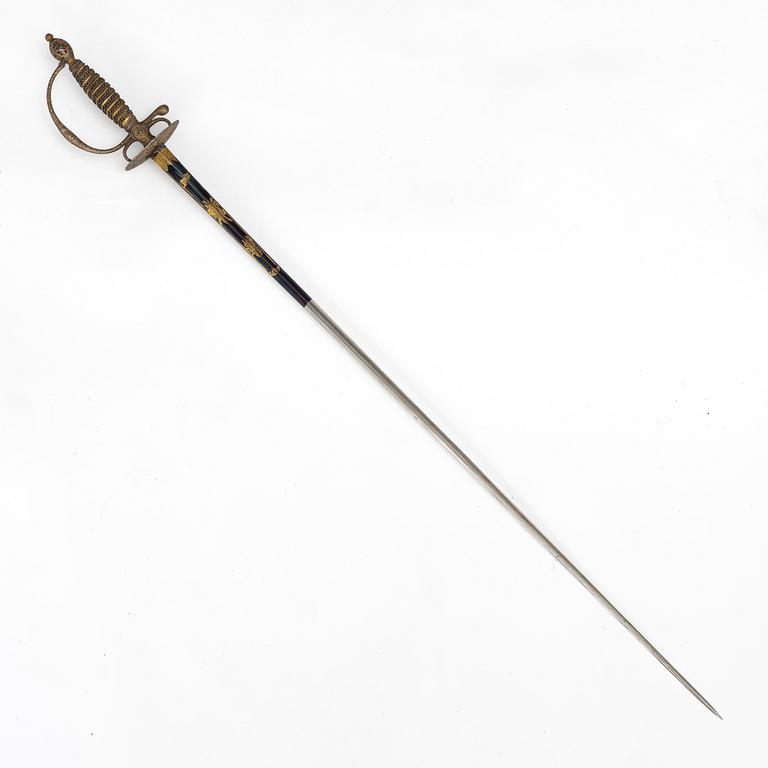 A small sword, marked IGB, 18th century.
