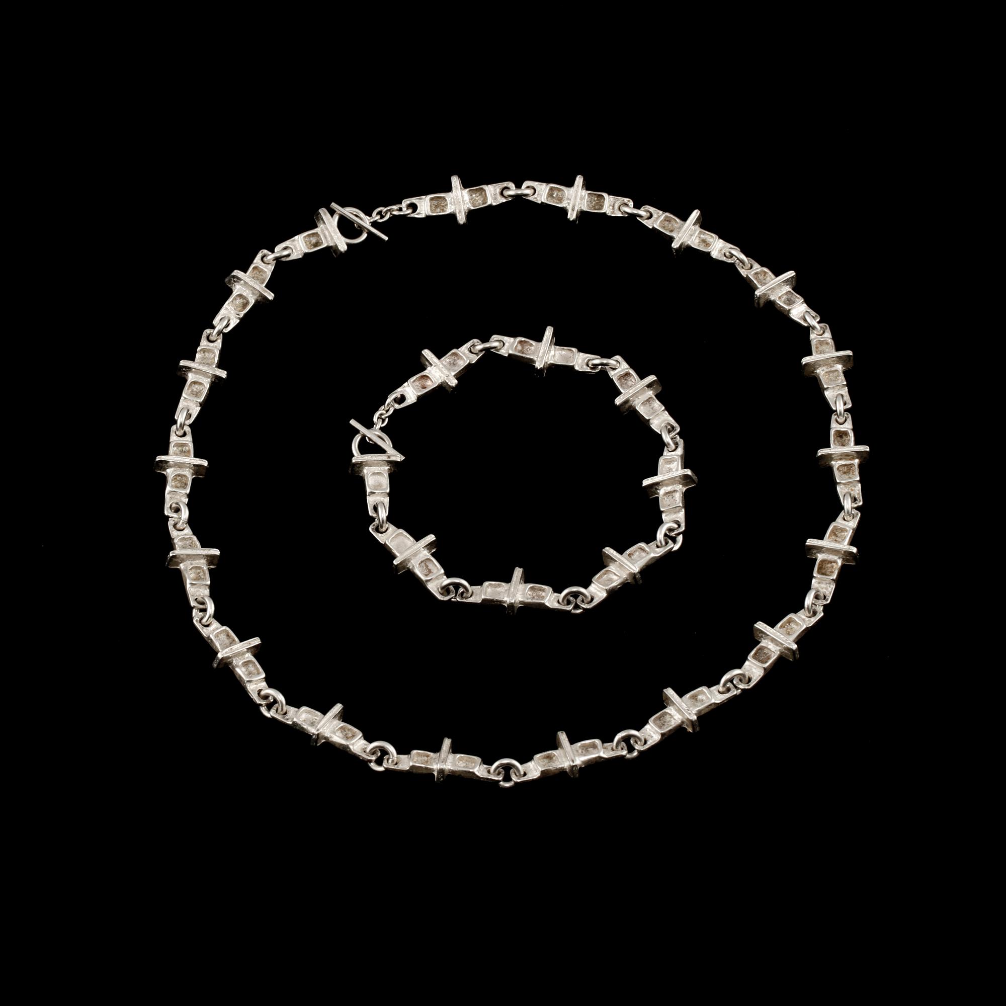 GARNITYR, 2 delar, sterlingsilver, Finn Juhl Danmark. Vikt 56 g.