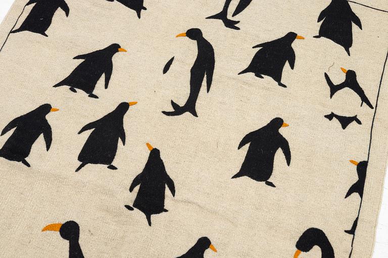 Rug, hand-embroidered Kelim, approx. 173 x 124 cm.