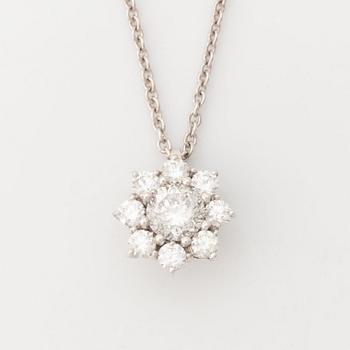 Brilliant cut diamond necklace.