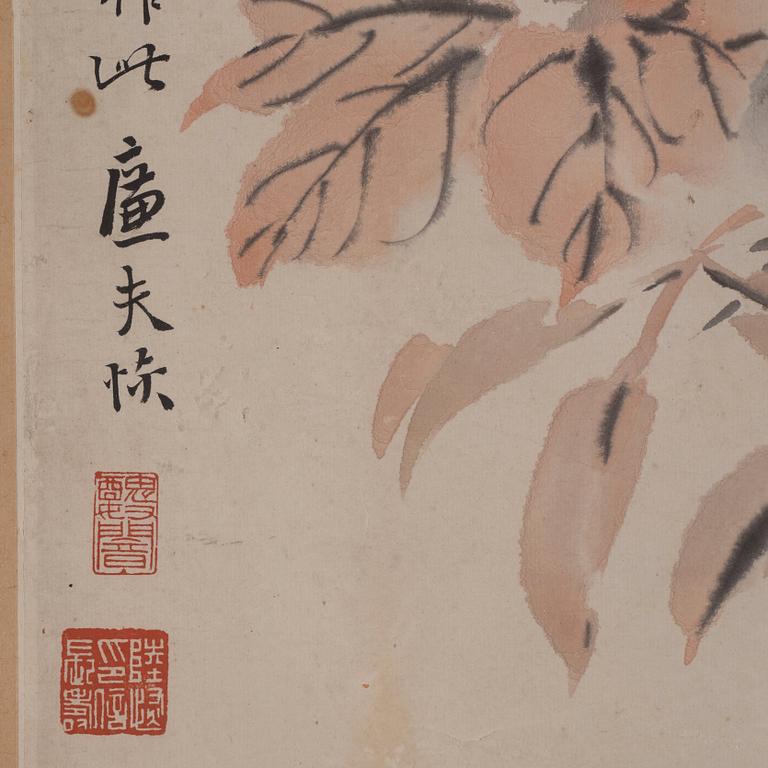 A Chinese scroll painting, Hu Lui (1851-1920).