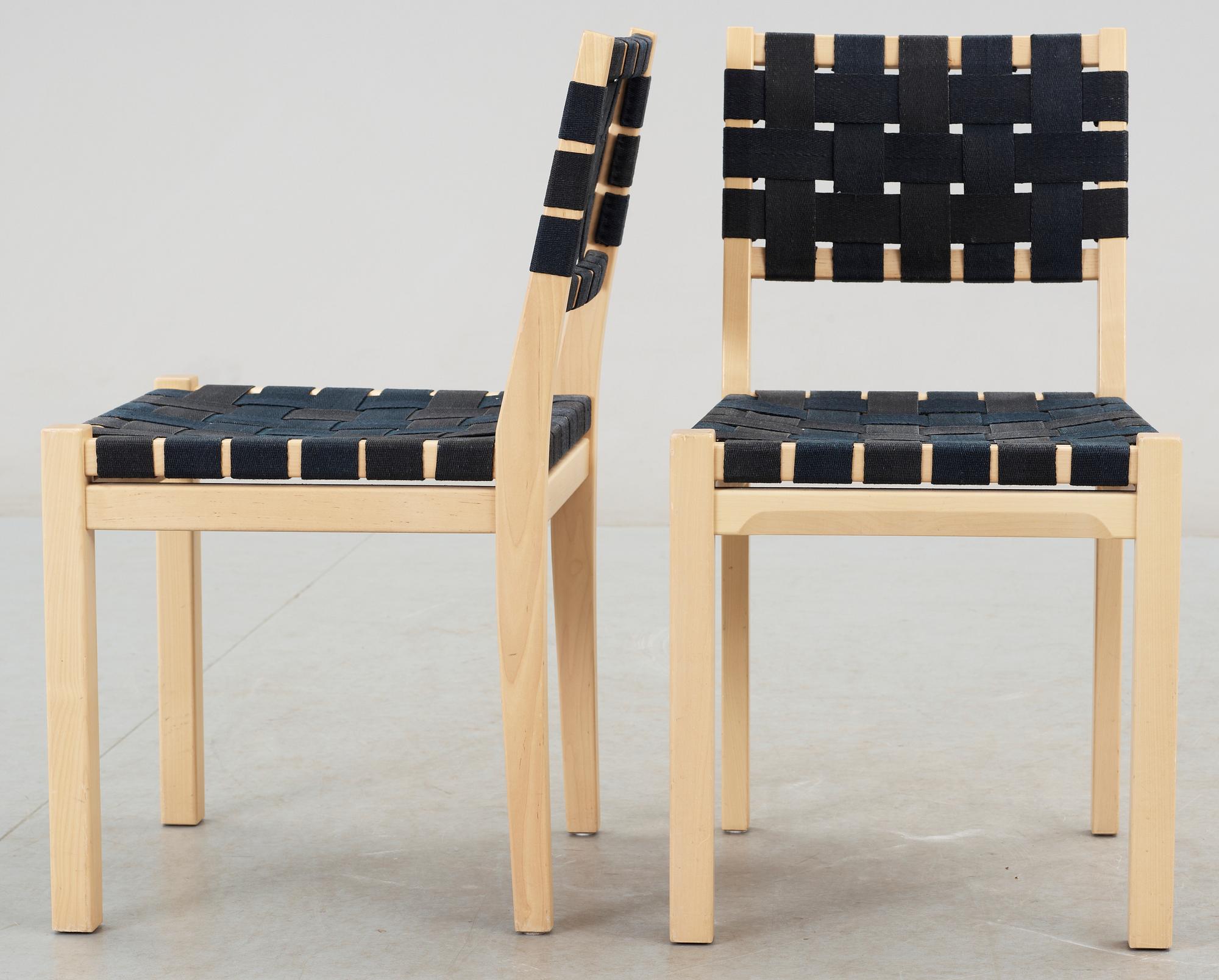 STOLAR, 4 st, modell nr 615, formgiven av Aino Aalto 1939, Artek.