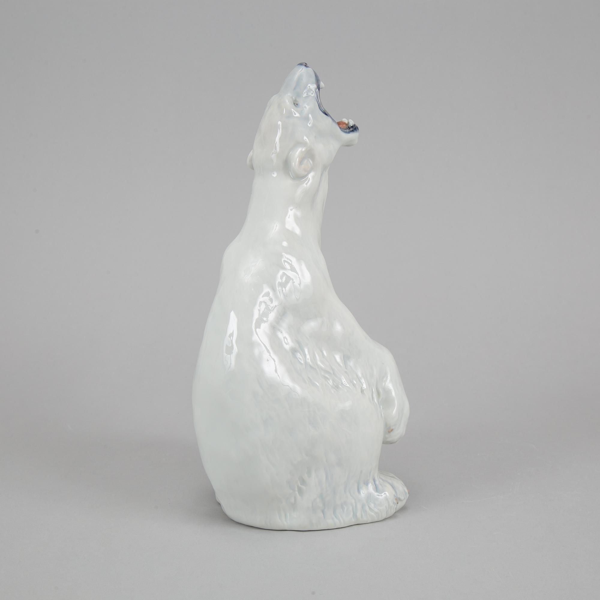 Royal Copenhagen, a 502 porcelain polar bear, Denmark, 1985-91.