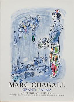 MARC CHAGALL, efter, affisch, gravör Charles Sorlier, Mourlot 1970.