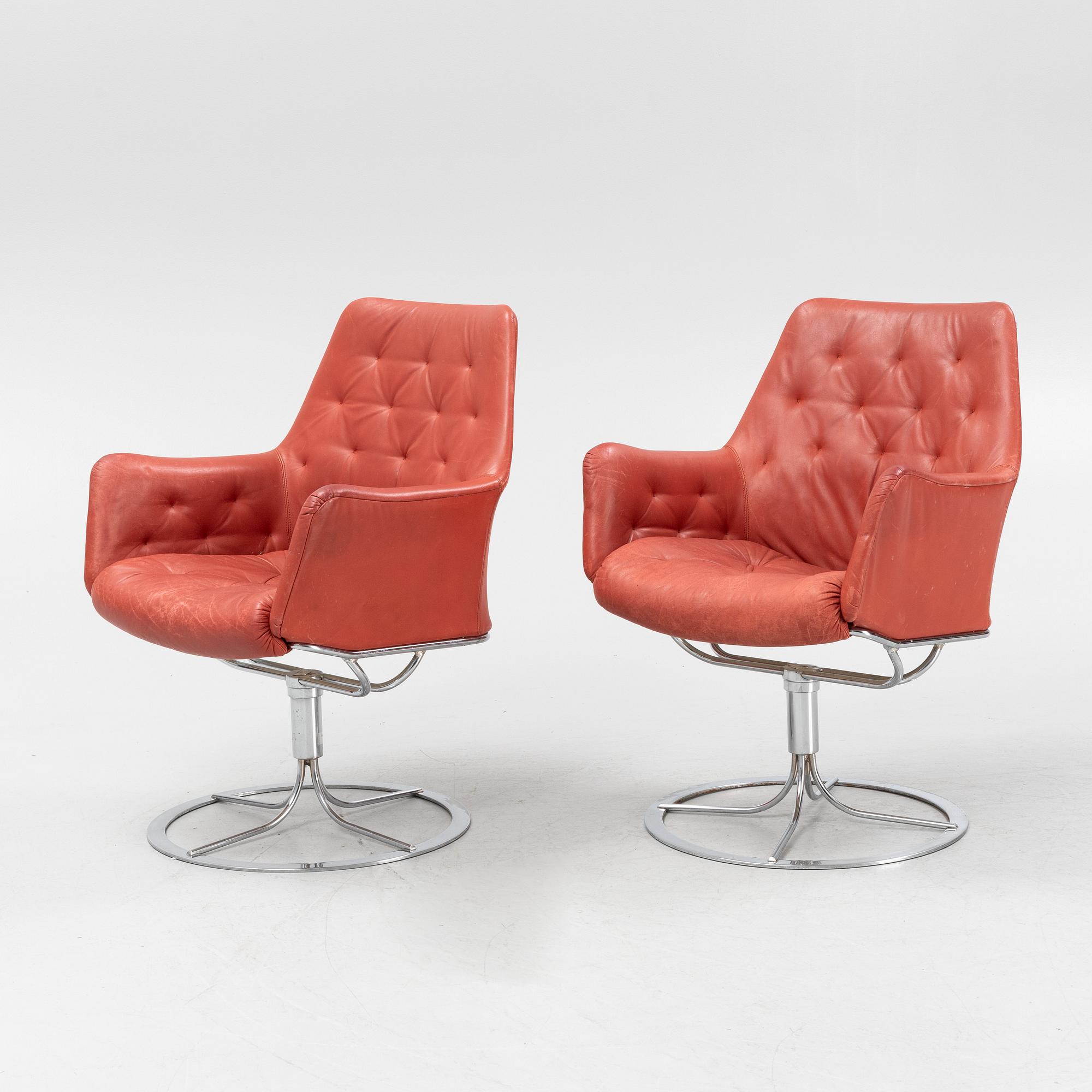 Bruno Mathsson, a pair of 'Master' easy chairs, Dux.