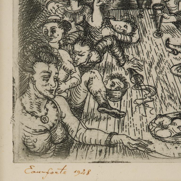 Eduard Wiiralt, "Sööming (Orgia)".