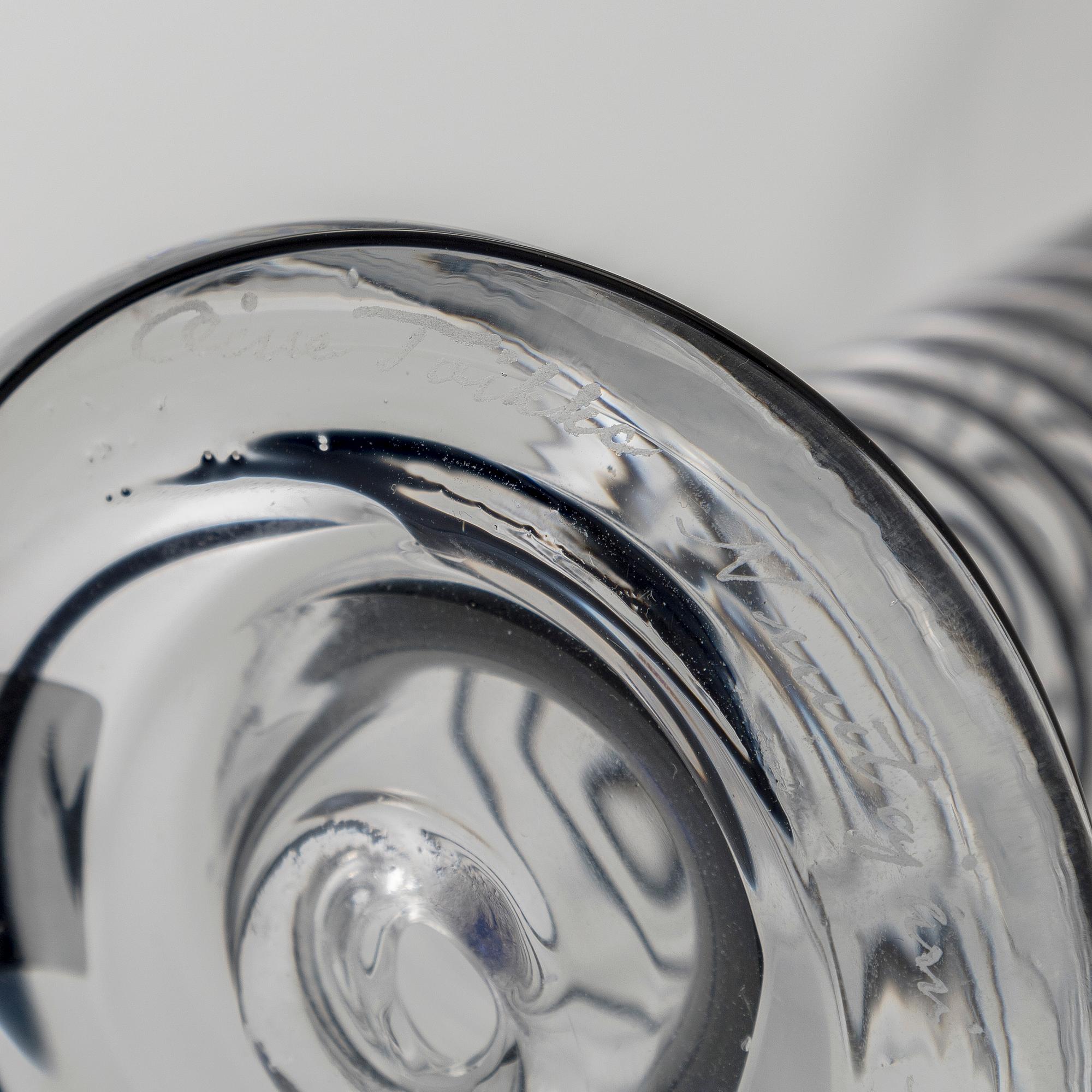 Oiva Toikka, kynttilänjalat, 2 kpl, "Primo", toinen signeerattu Oiva Toikka Nuutajärvi Notsjö.