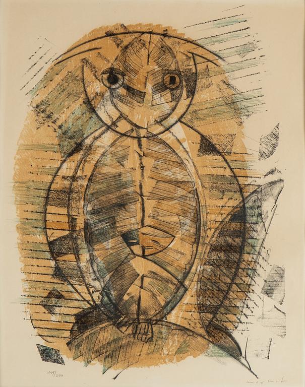 Max Ernst, färglitografi, 1955, signerad 149/200.