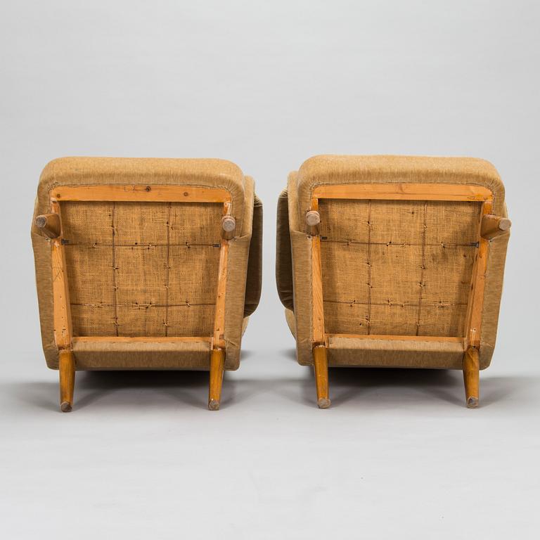 Carl Gustaf Hiort af Ornäs, a mid 1900's pair of armchairs for Hiort Tuote Puunveisto, Finland.